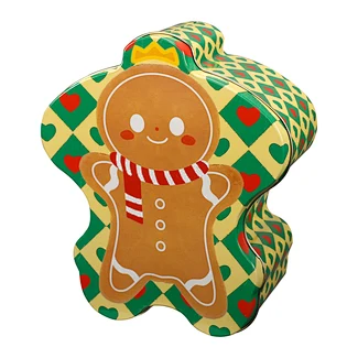 Wholesale Gingerbread Man Shaped Christmas Tin Box for Candy and Cookie Packaging | BAODENGDA